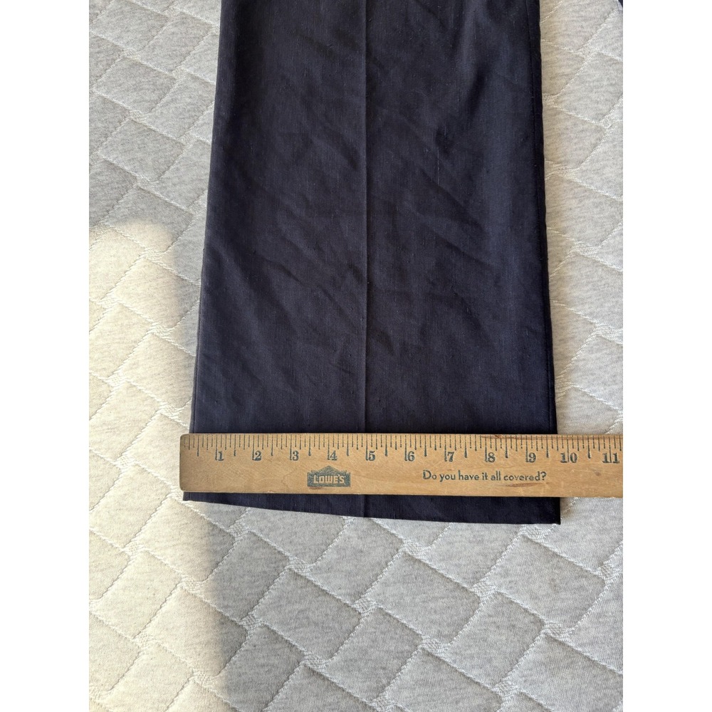 Veronica Beard Pants Womens‎ 4 Blue Wide Leg Linen Wool Blend Belted High Rise - Picture 5 of 8
